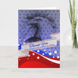 Sympati Tack Eagle med Stars och stripes Kort