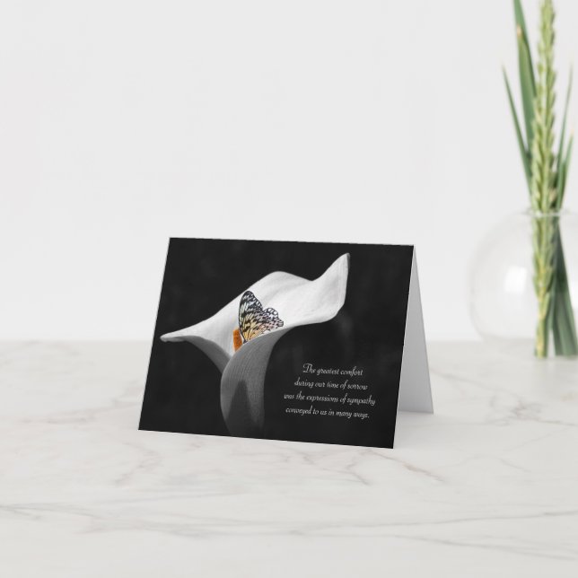 sympati tack för din fjäder i lila kort (Framsida)