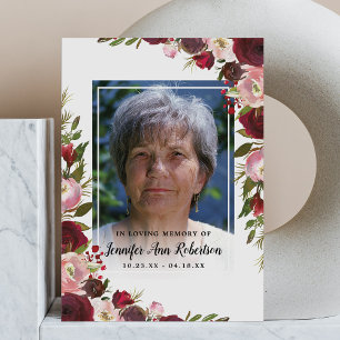 Sympati Tack - Funeral Photo Blommigt Kort
