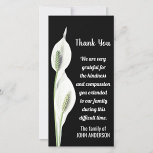 Sympati Tack Memorial White Lily Flower Card Kort