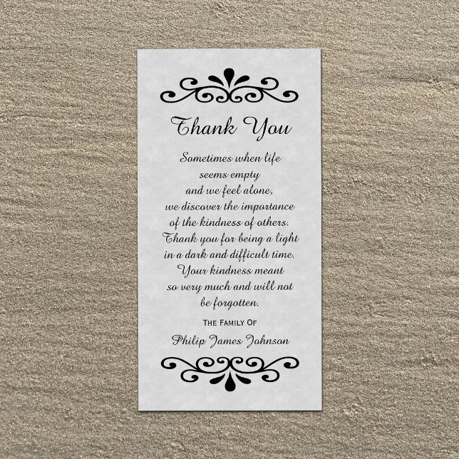 Sympati Tack Photo Card Parchment Grått (Skapare uppladdad)