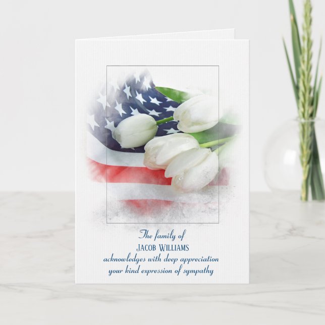 Sympati Tack Tulips på Flagga Card Kort (Framsida)