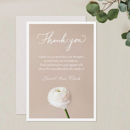 Sympati Tackkort Card med blomma Tack Kort