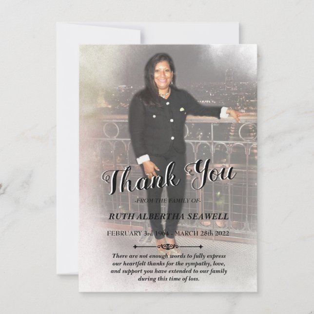 Sympati - tackkort inbjudningar (Framsida)