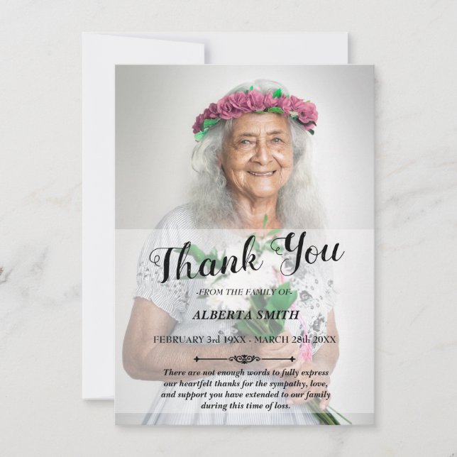 Sympati - tackkort inbjudningar (Framsida)