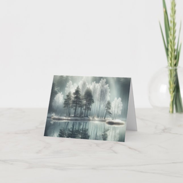 Sympati Tacksamhet Vinter Träd Reflektion Tack Kort (Framsida)