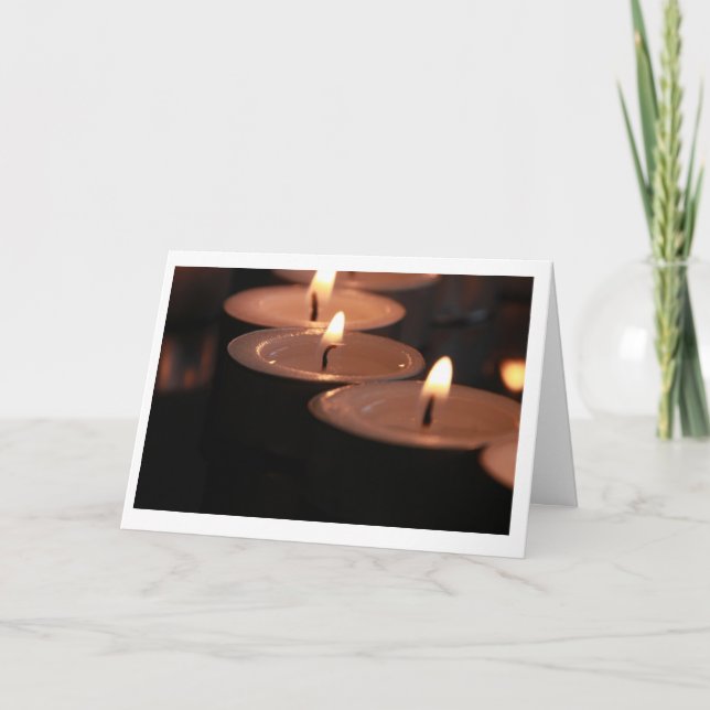 Sympati Tealight Candle Card Kort (Framsida)