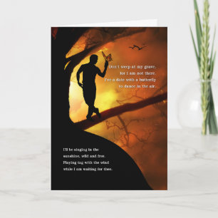 Sympati Ve inte vid min grav Dikt Male Kort