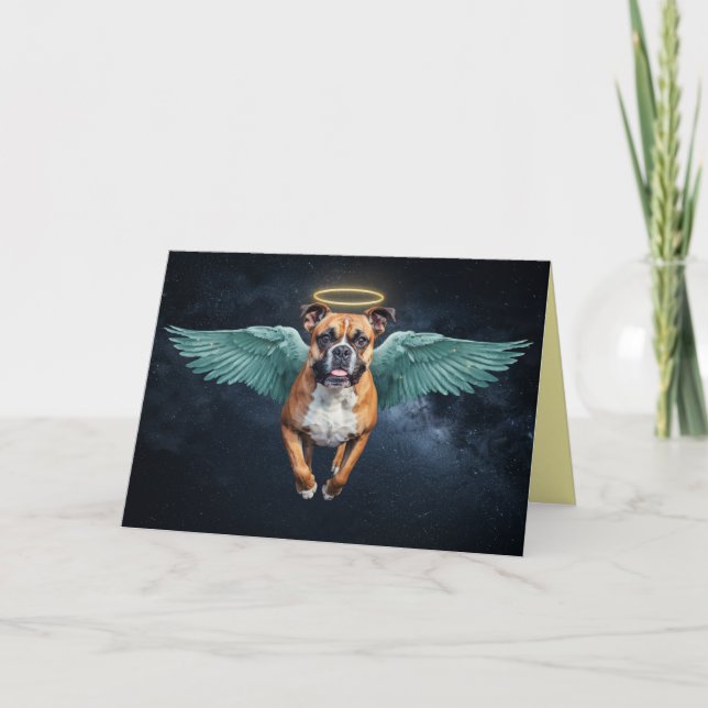 Sympatikort med boxerhundängel kort (Framsida)