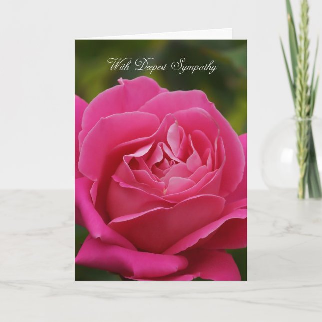 Sympatikort med rosa ros kort (Framsida)