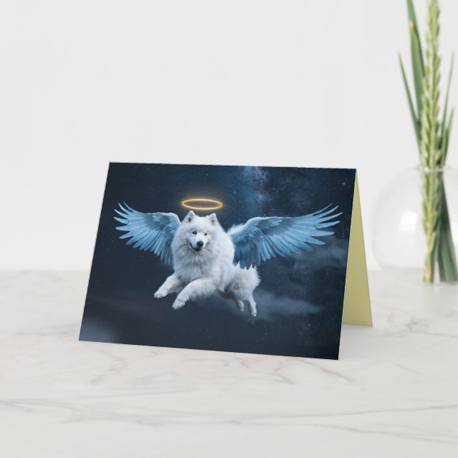 Sympatikort med Samoyed-ängel Kort (Framsida)