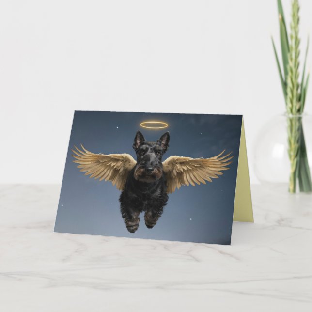Sympatikort med skotsk terrier-ängel kort (Framsida)