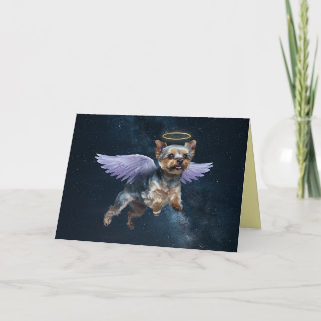 Sympatikort med Yorkie-ängel Kort (Framsida)
