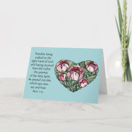 Sympatiskort, Blommigt Heart, Bibelverad tro Kort