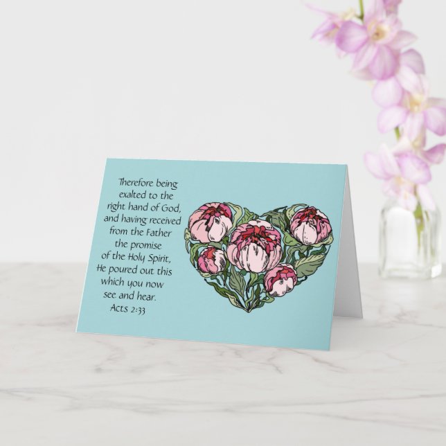 Sympatiskort, Blommigt Heart, Bibelverad tro Kort (Orkide)