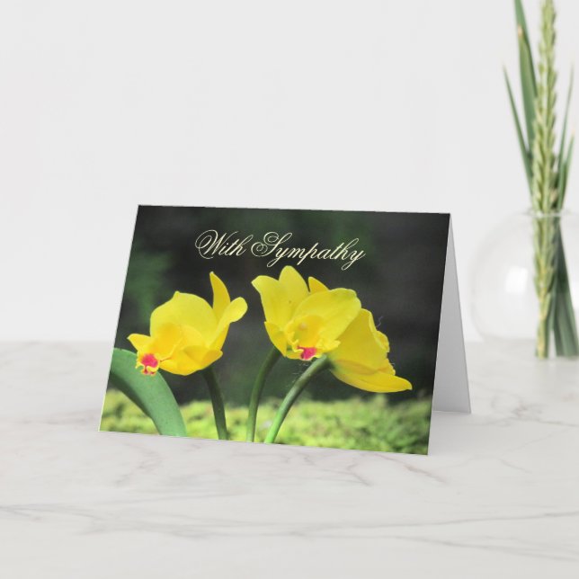 Sympatiskort för gult Orchids Kort (Framsida)