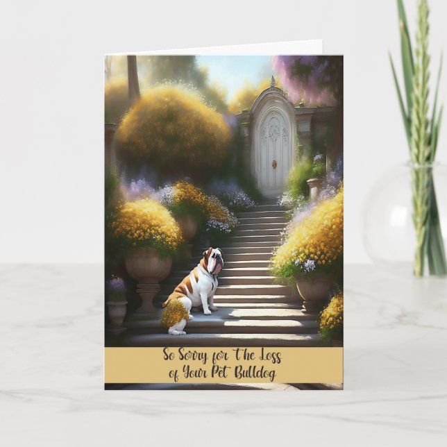 Sympatiskort för Pet Bulldog A1-teknik Tack Kort (Framsida)