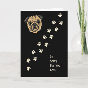 Sympatiskort för pet Pug in Black Kort