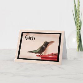 Sympatiskort: Hummingbird w verse on Faith Card Kort