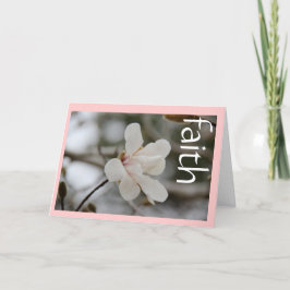 Sympatiskort: Magnolia med skriptversa på Faith Kort