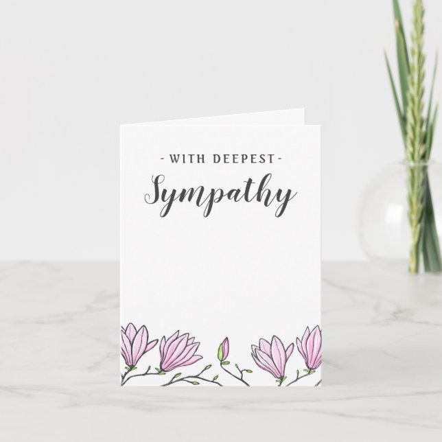 Sympatiskort med rosa magnolia-blommor kort (Framsida)