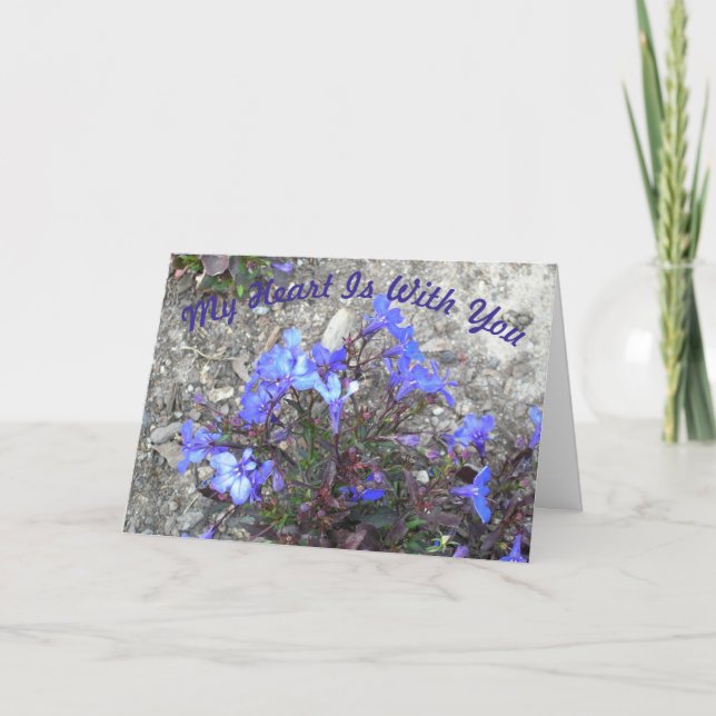 Sympatiskort - mitt hjärta är med dig kort (Framsida)