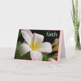Sympatiskort: Plumeria w Scripture verse on Faith Kort