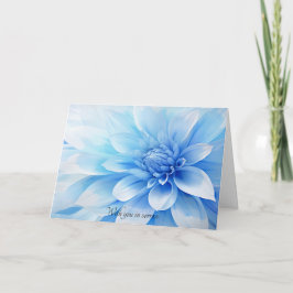 Sympatiskortets blå blommigt kort