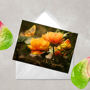 Sympatkort för blommigt Butterfly Kort