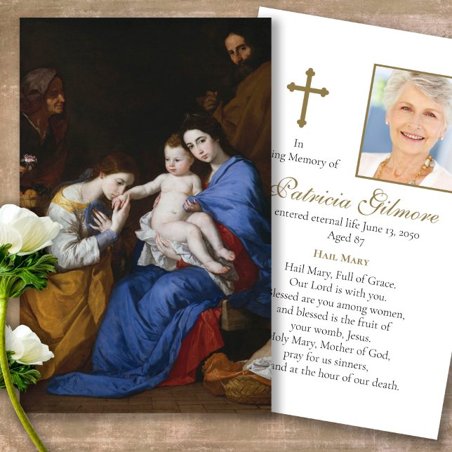Sympatkort för Heliga av nedsatt njurfunktion Visitkort (catholic, religious, celebration of life, in loving memory of, prayer cards for bereavement)