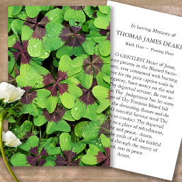 Sympatkort för Klöver-minnesbön för förlust Visitkort