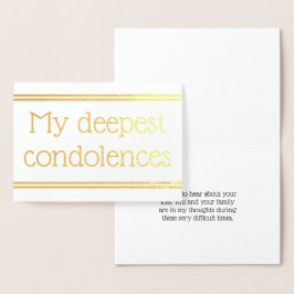 Sympatkort för personlig guldblomma folierat kort