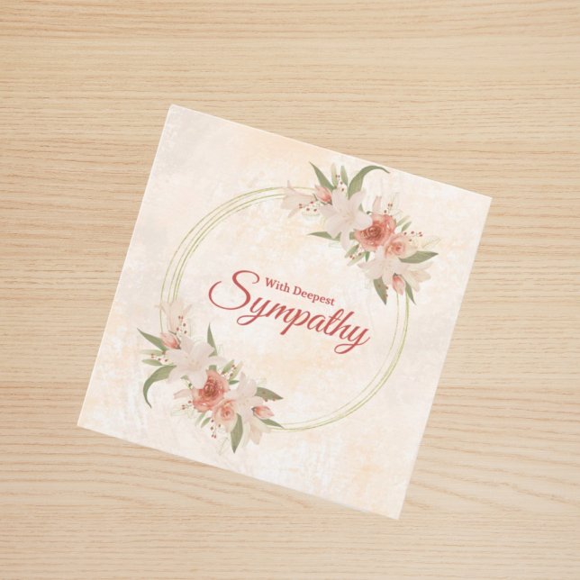 Sympatkort för Soft Beige Rosa Blommigt (Skapare uppladdad)