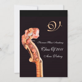 SYMPHONIA  KASSISK MUSIKEXAMEN MONOGRAM brun Inbjudningar