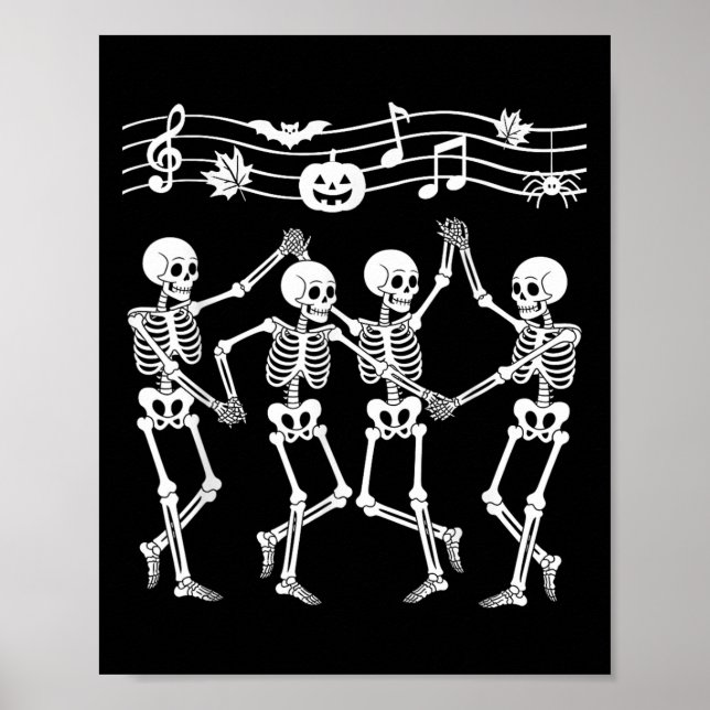 Symphony Dance Halloween Music Party Dancing Skele Poster (Framsidan)