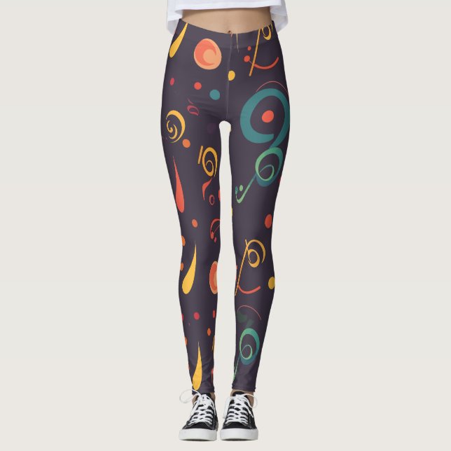 Symphony för abstrakt Music Note Leggings (Framsida)
