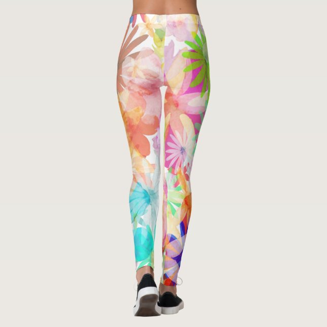 Symphony för Blommigt av högvattenfärg Leggings (Baksida)