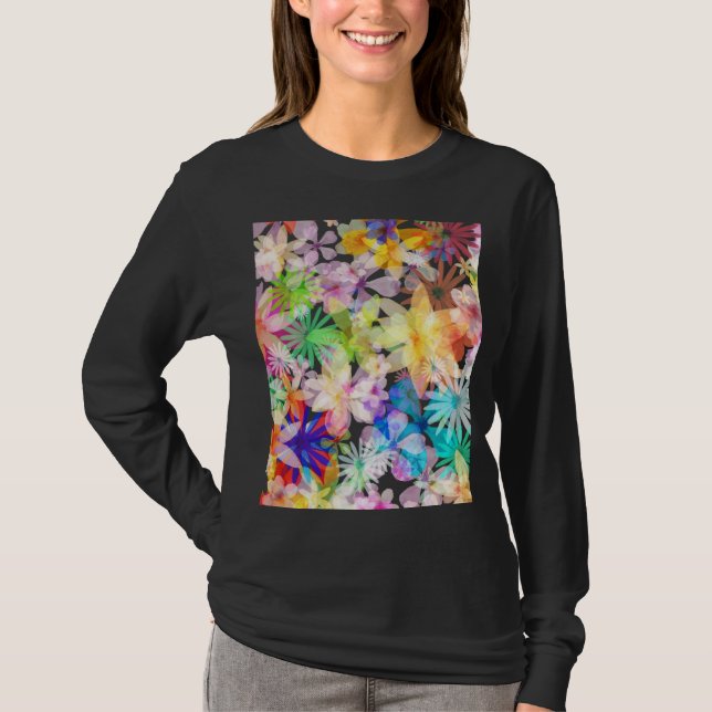 Symphony för Blommigt av högvattenfärg T Shirt (Framsida)