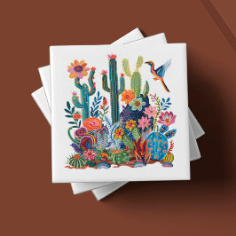 Symphony för Blommigten Desert Blooms Kakelplatta
