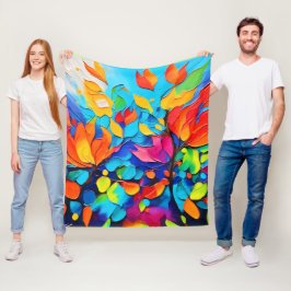 Symphony för brant Blommigt Fleecefilt