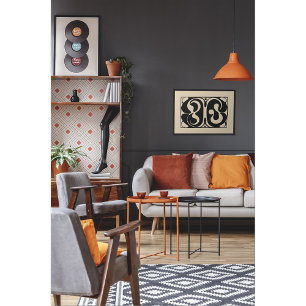 Symphony för flytande Abstrakt - Fet Black & Beige Poster