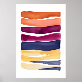 Symphony för Serene Ocean: Abstrakt Wave-Inspired Poster