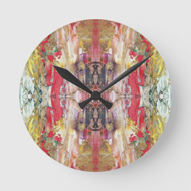 Symphony of Chaos - Abstrakt Real Artists Palette Rund Klocka (Framsida)
