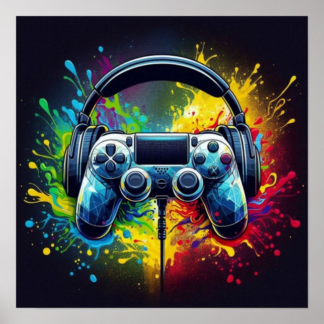 Symphony of Pixels & Sound: Vibrant Gaming Art Poster (Framsidan)