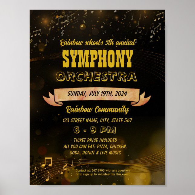Symphony Orchestra-händelsemallflygare Poster (Framsidan)