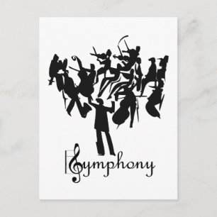 SYMPHONY-orkester i en stiliserad design Vykort