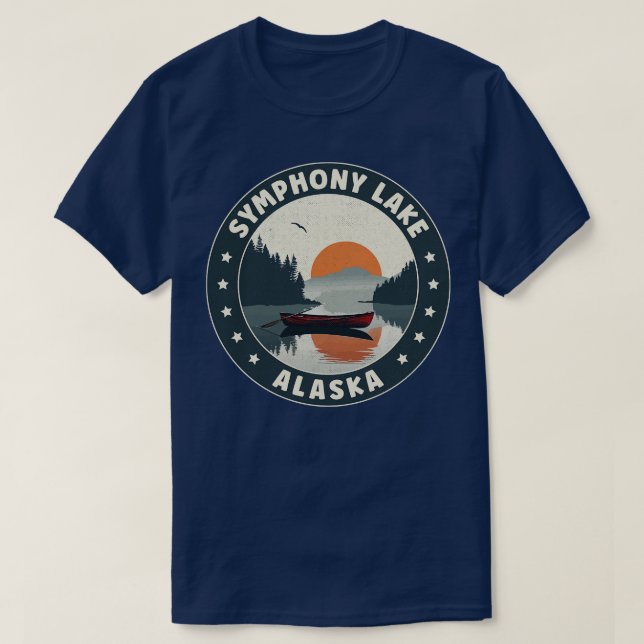 Symphony Sjö Alaska Sunset TShirt T Shirt (Design framsida)