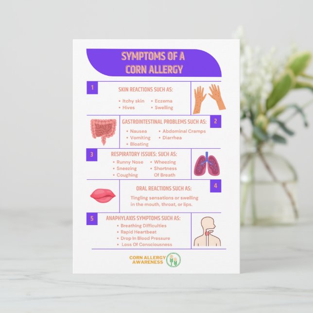 Symtom på ett Maj-kort 5 x 7 Meny (Stående Fram)