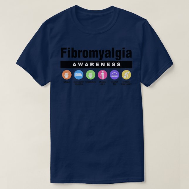 Symtom på fibromyalgi - funktionskänsla t shirt (Design framsida)