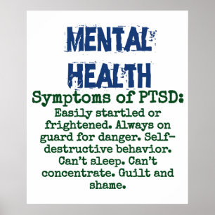Symtom på PTSD - mentalhälsocitat Poster